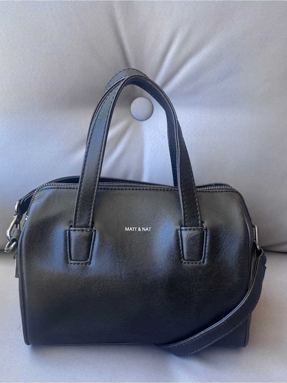 Matt & Nat Mitsuko Black Vegan Leather Convertible Satchel with Crossbody Strap